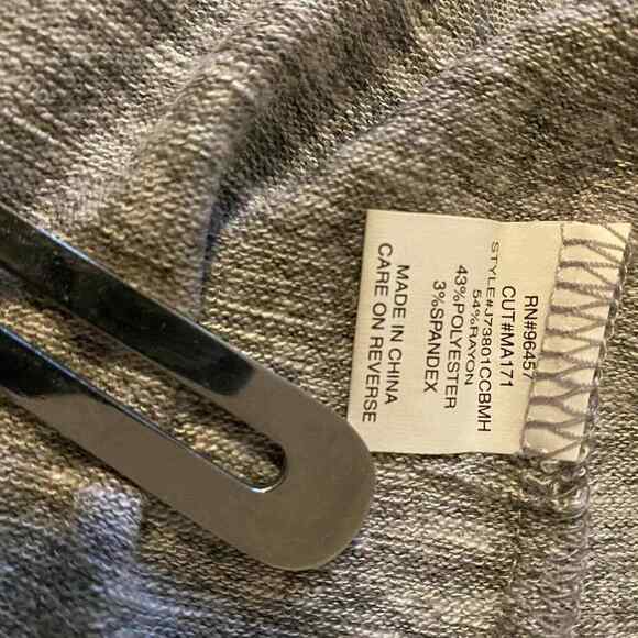 Eyeshadow Wrap Dress Size XL Short Sleeves Gray Midi *New* - Picture 12 of 14